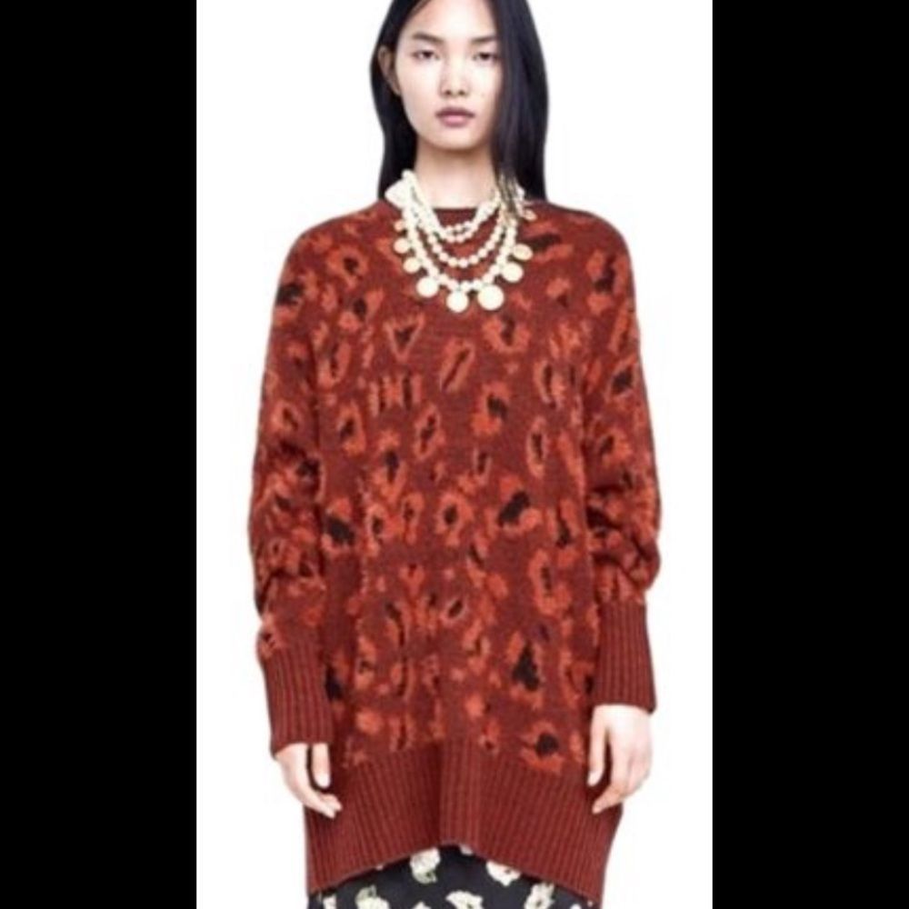 Zara Fuzzy Leopard Sweater 🐆